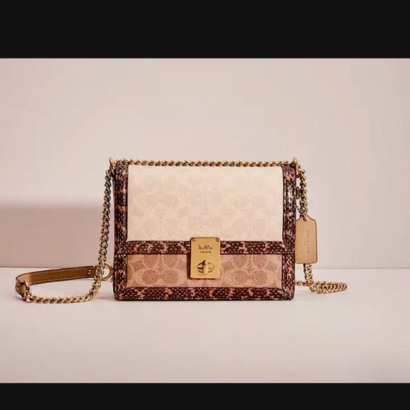 Coach Beige and Gold Crossbody Bag - Picture 5 of 12